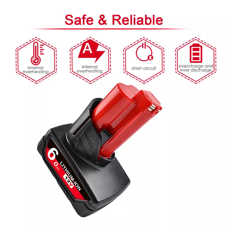 Battery / Charger For Milwaukee M18B5 M12 XC Lithium ION 9.0Ah/6.0Ah/3.0Ah Batteries