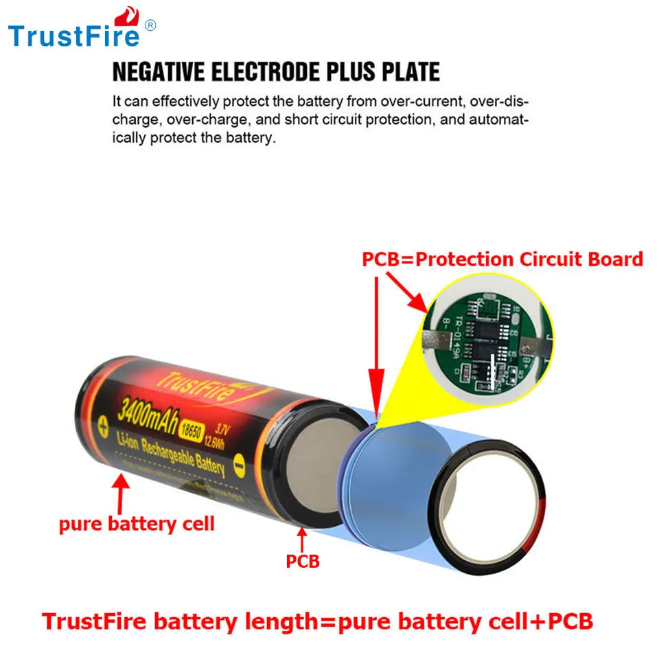 Li-ion Rechargeable Battery For Flashlight Torch Battery+TR-02 Charge