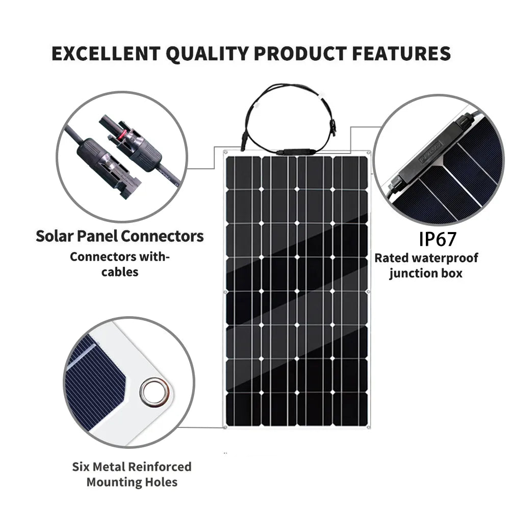 12V Flexible Solar Panel Bendable Waterproof