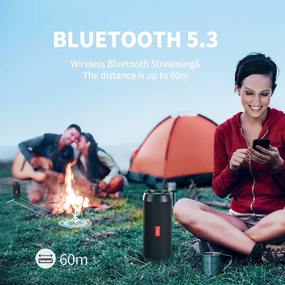 Bluetooth Wireless Outdoor camping Speaker, Bluetooth 5.3 Waterproof and Dust proof