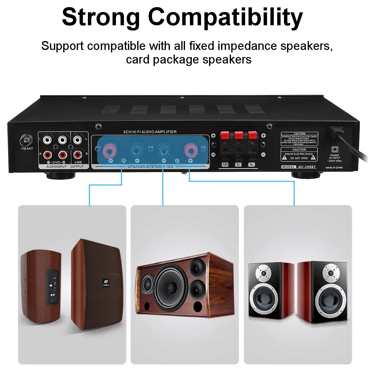 Home Theater 5 Channel Bluetooth Amplifier