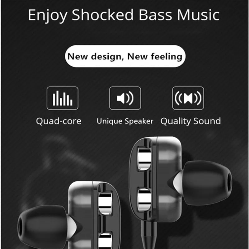 3.5mm Wired Headphones With Bass for Music, Sport, Gaming Headset With Mic