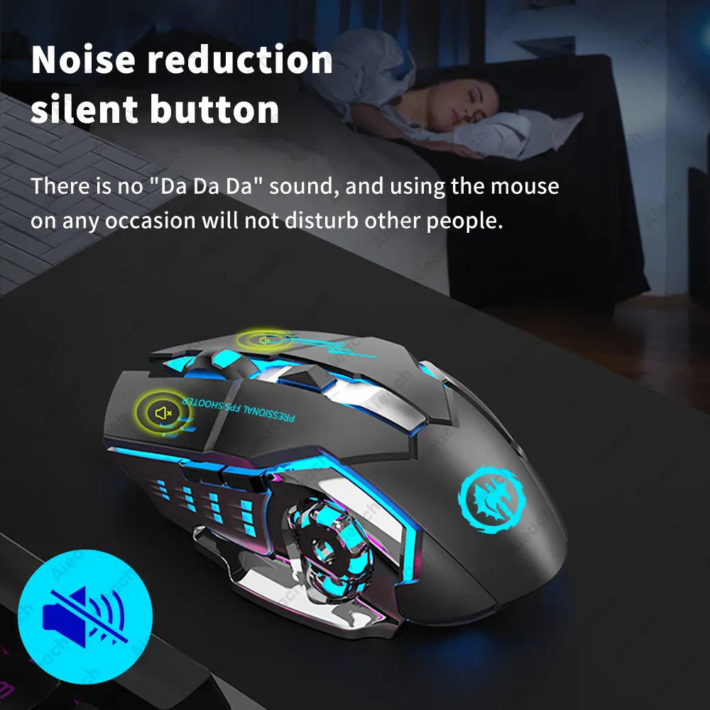 Rechargeable Wireless Mouse Backlight PC Gamer Mouse For Computer