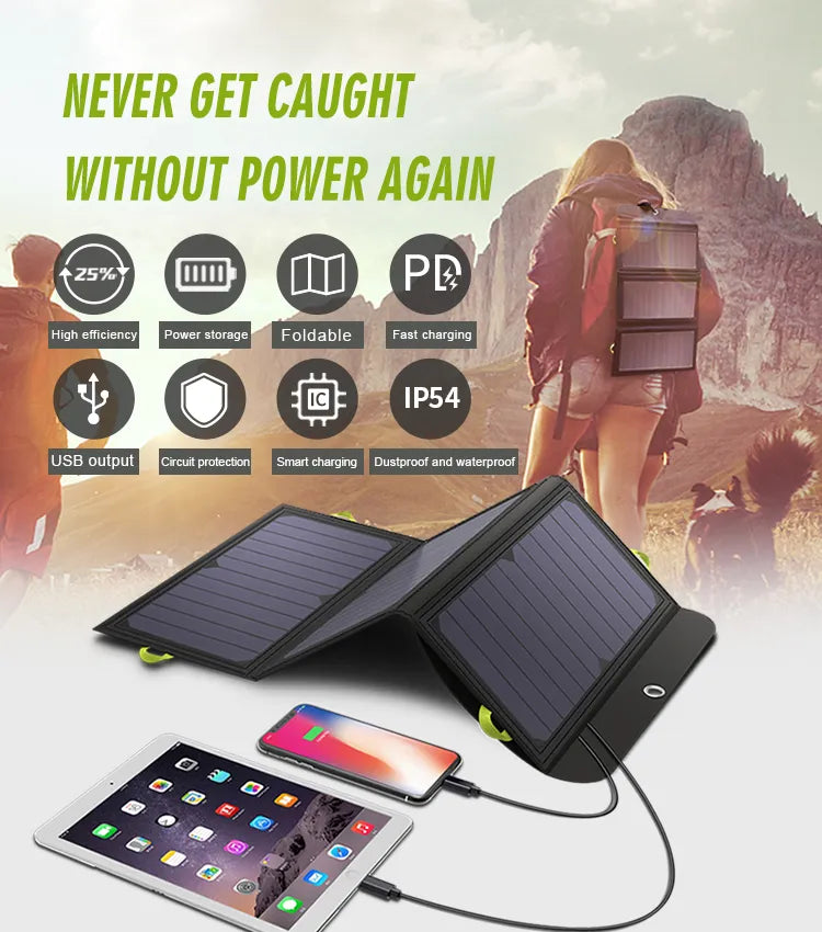 Solar Panel 5V 21W Built-in 10000 mAh Solar Charger Waterproof