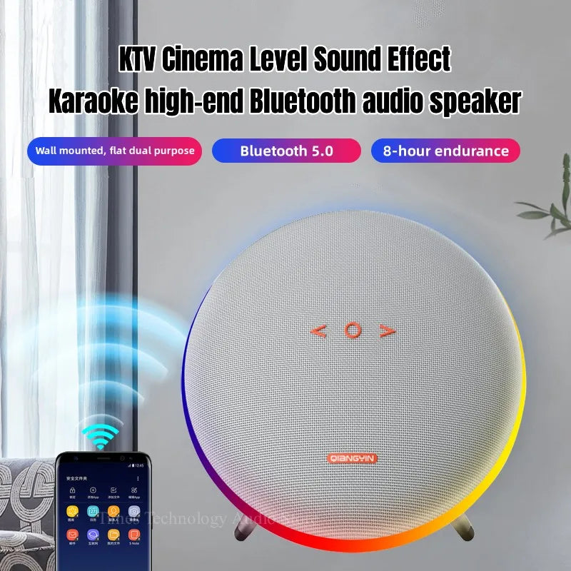 Home Wall-mounted Wireless Bluetooth Speakers Stereo Karaoke Subwoofer