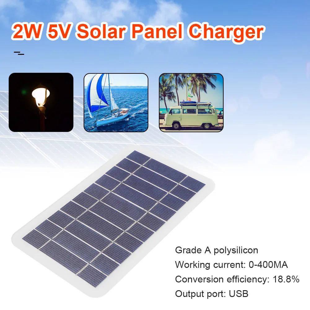 Solar Panel 2W Output USB Outdoor Portable