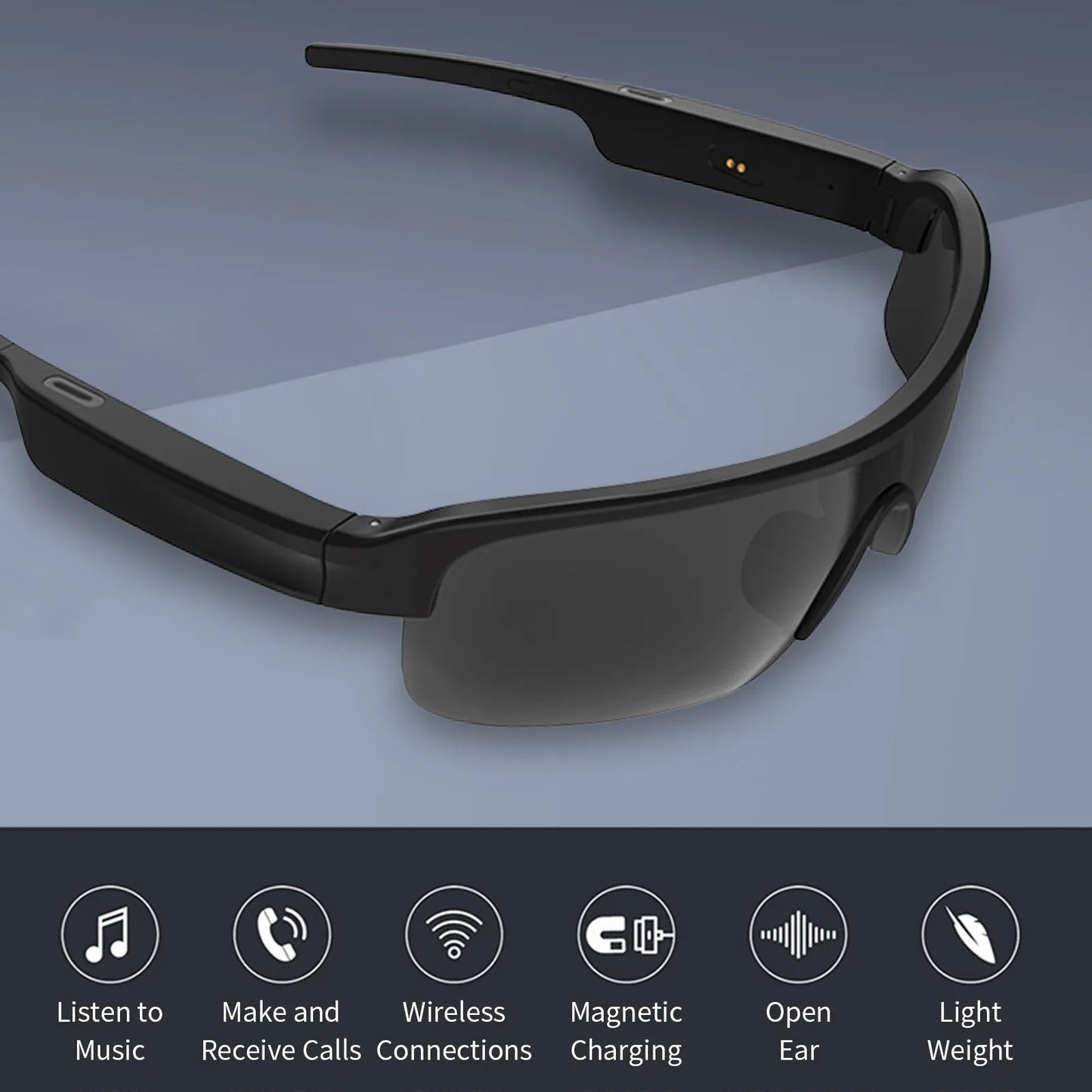 Audio Smart Wireless Bluetooth 5.0 Polarized Glasses, Headset Music