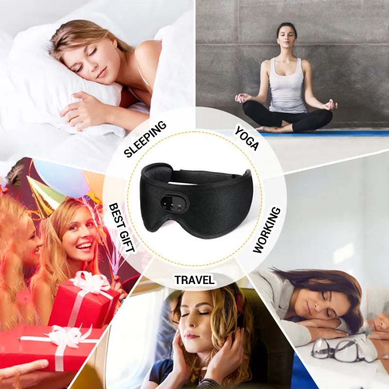 Bluetooth eye mask 3D wireless music, White noise version