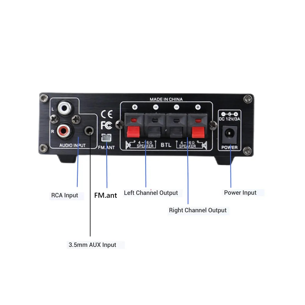 HiFi Stereo Amplifier Receiver MAX 300Wx2