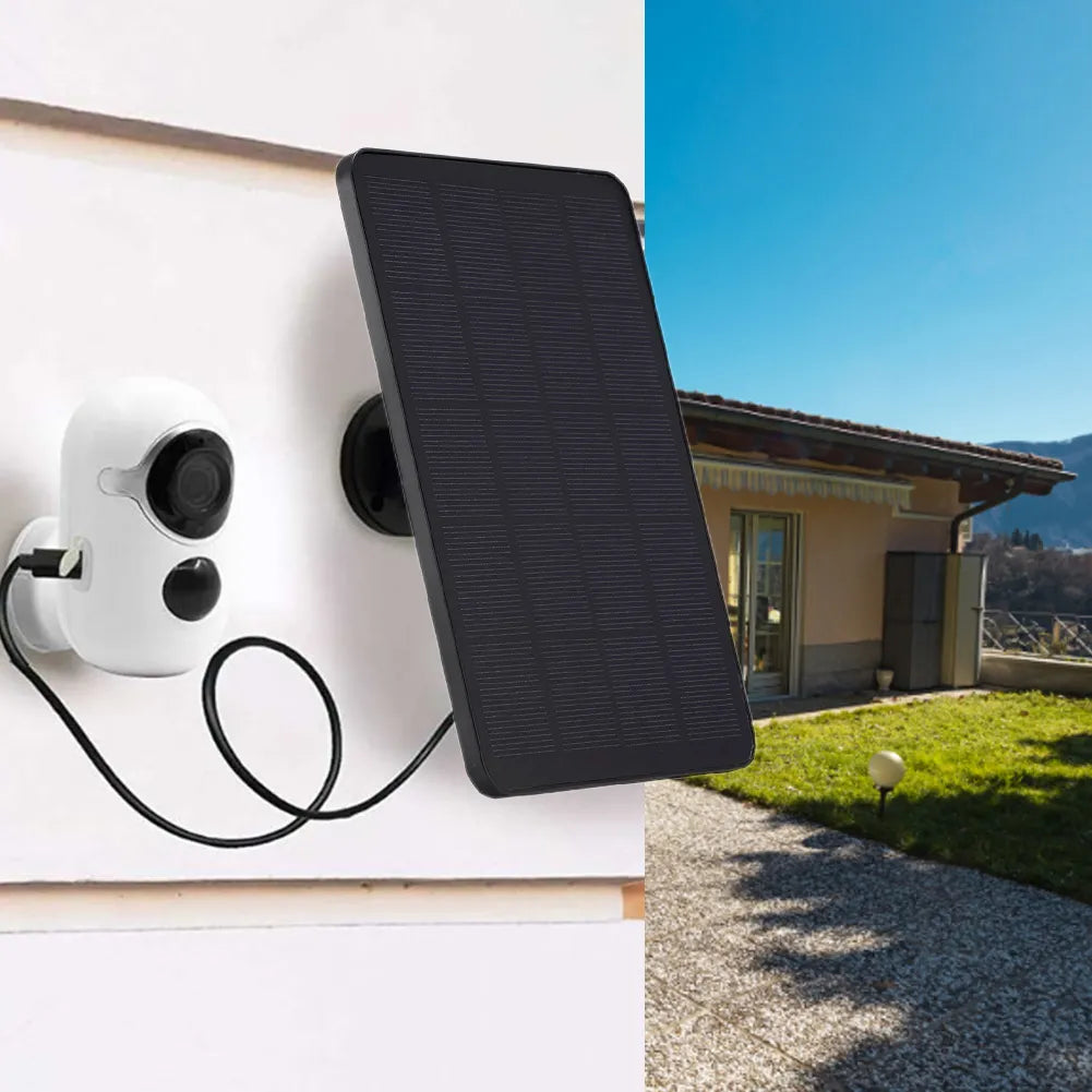 2 Portable Solar Panels for Security Camera, Home Light System