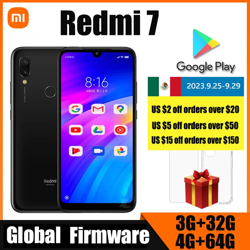 Xiaomi Redmi 7 Cellphone with Phone Case