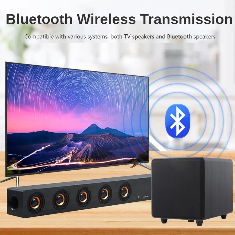 Soundbar for TV, Wooden Subwoofer Bluetooth Speakers