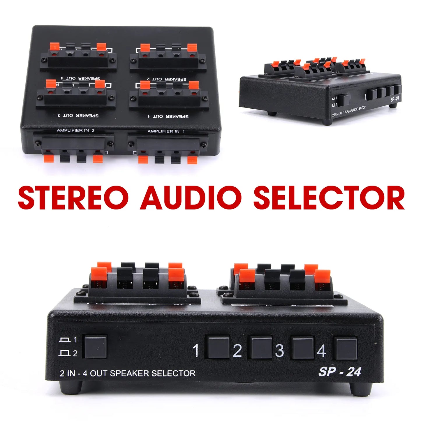 Mini Stereo Amplifier Switcher Box / Speaker Splitter