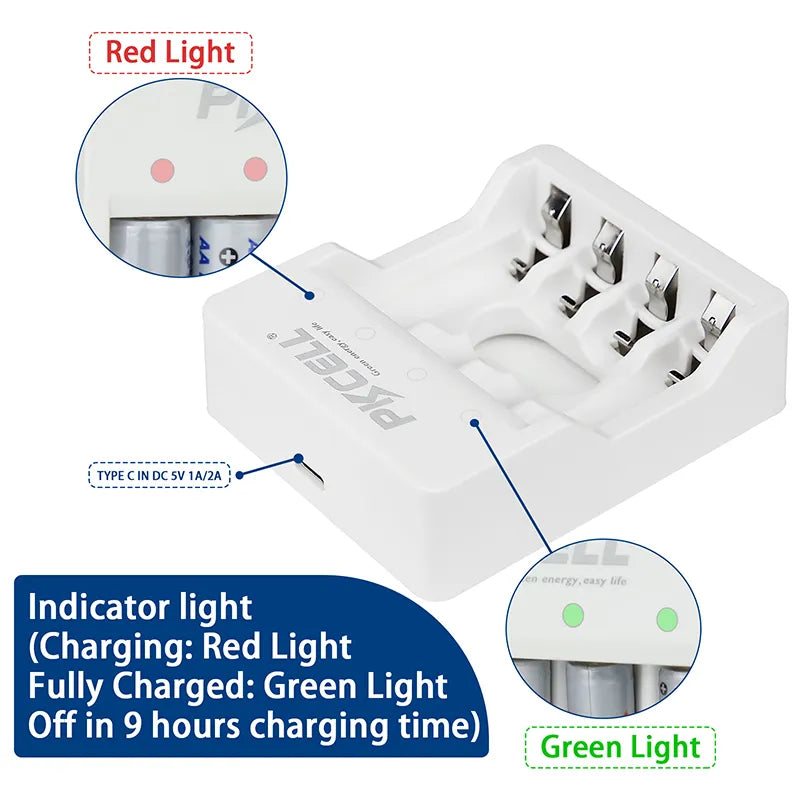 4/8/12/16/20Pcs 1.6V AAA NIZN Rechargeable Battery NIZN Charger