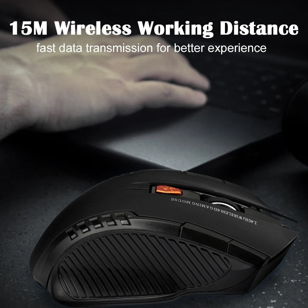 2.4G Wireless Mouse 1600DPI 6 Buttons Wireless Mice with USB Receiver for PC Laptop Accessories