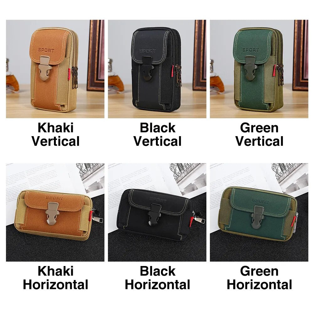 Men Waist Bag Oxford Cloth Mobile Phone Bag