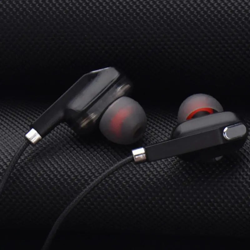 Quad Core Dual Wired In-Ear Headset w/ Microphone & Noise-cancelling