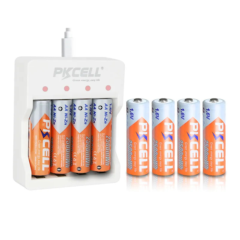 8PCS  AA NI-ZN Rechargeable Batteries and  Battery Charger for AA AAA battery