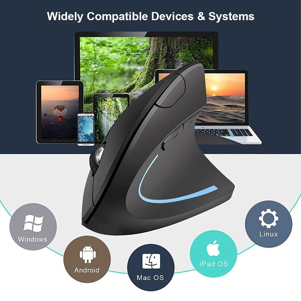 Vertical Ergonomic 2.4GHz Wireless Optical Mouse