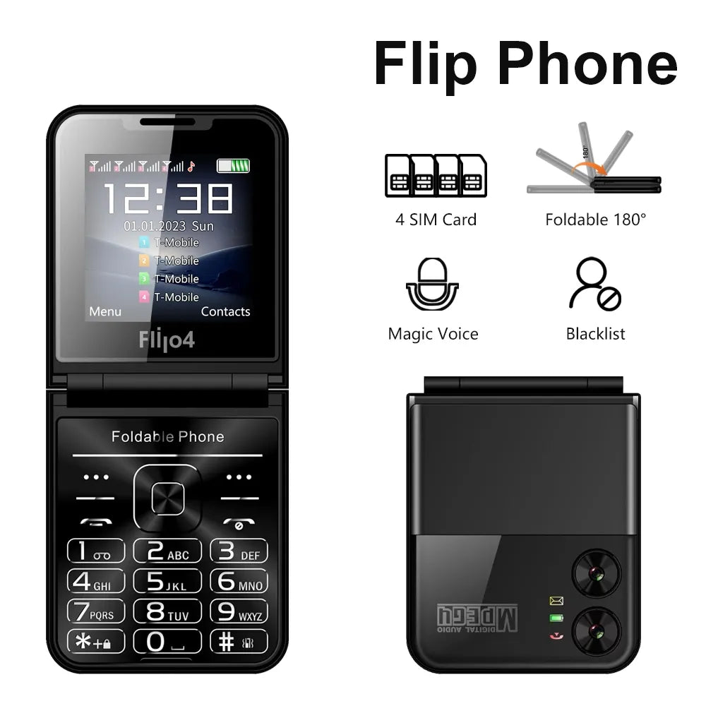 SERVO 4 SIM Cards Flip Mobile Phone