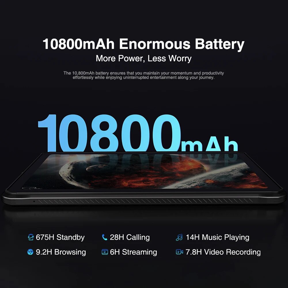 DOOGEE R10 Rugged Tablet 10.4 Inch 2K Display 15GB RAM + 128GB ROM 10800mAh Enormous Battery Tablet Phone Helio G99 Octa Core PC