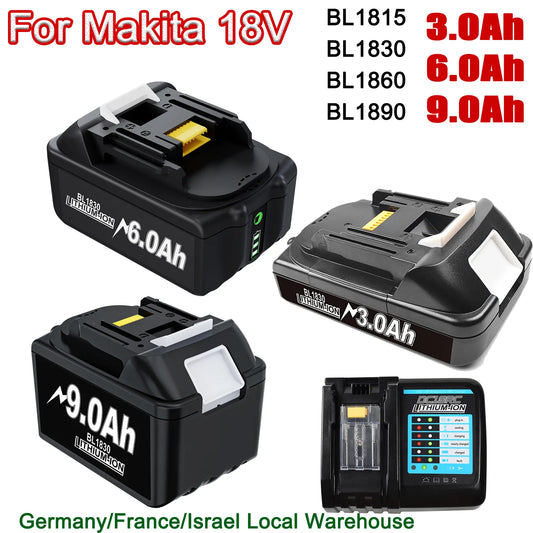 Battery 3.0/6.0/9.0Ah for Li-ion Rechargeable Power Tools For Makita